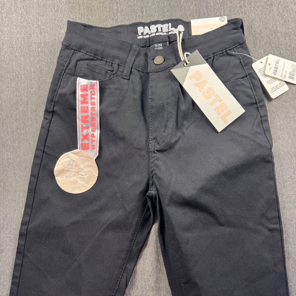 Pastel Extreme Hyperstretch Mid Rise Skinny Pants Black Size 3/26 P601232BK